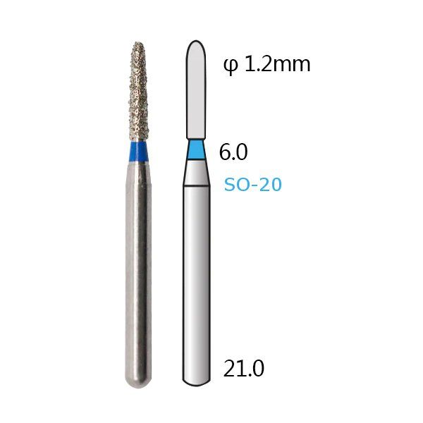Алмазные стоматологические боры - серия SO (прямые, стрельчатый кончик) - 5 шт 1018-SO фото
