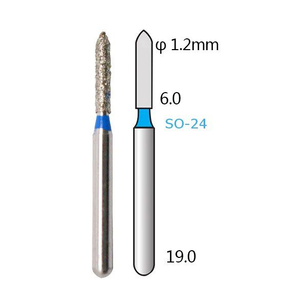 Алмазні стоматологічні бори - серія SO (прямі, стрілчастий кінчик) - 5 шт 1018-SO фото