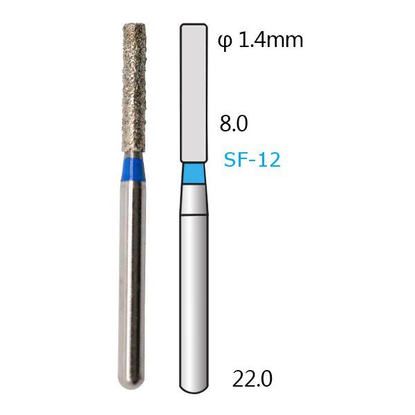 Алмазные стоматологические боры - серия SF (прямые, плоский кончик) – 5 шт 1018-SF фото