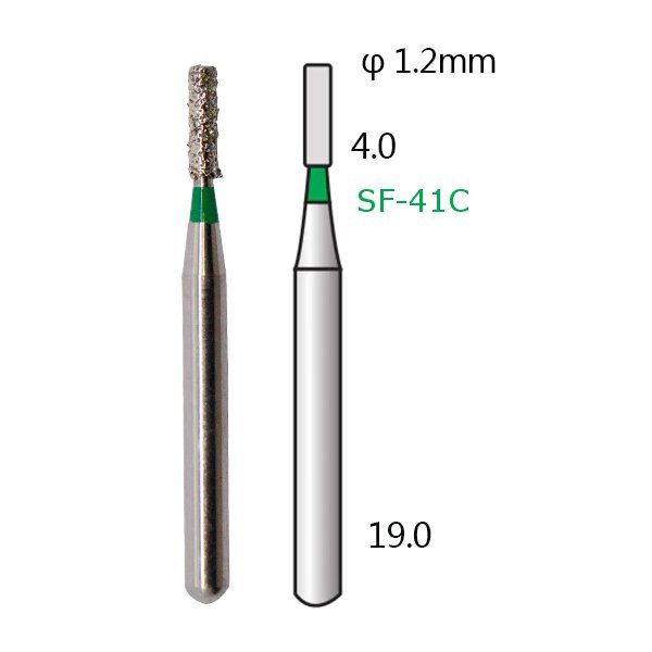 Алмазні стоматологічні бори - серія SF (прямі, плоский кінчик) - 5 шт 1018-SF фото