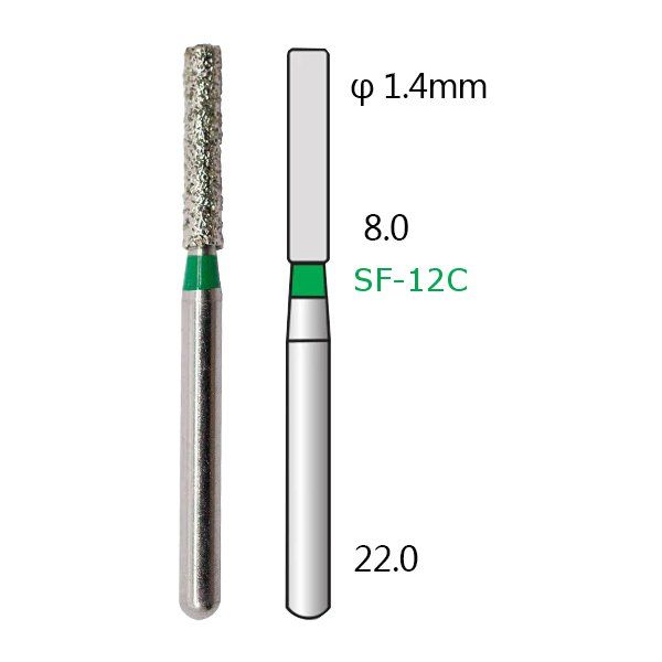 Алмазні стоматологічні бори - серія SF (прямі, плоский кінчик) - 5 шт 1018-SF фото