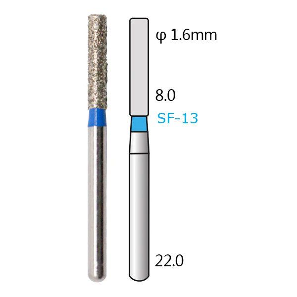 Алмазные стоматологические боры - серия SF (прямые, плоский кончик) – 5 шт 1018-SF фото