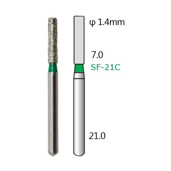 Алмазные стоматологические боры - серия SF (прямые, плоский кончик) – 5 шт 1018-SF фото