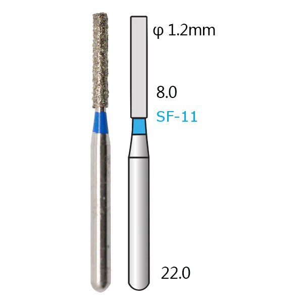 Алмазные стоматологические боры - серия SF (прямые, плоский кончик) – 5 шт 1018-SF фото