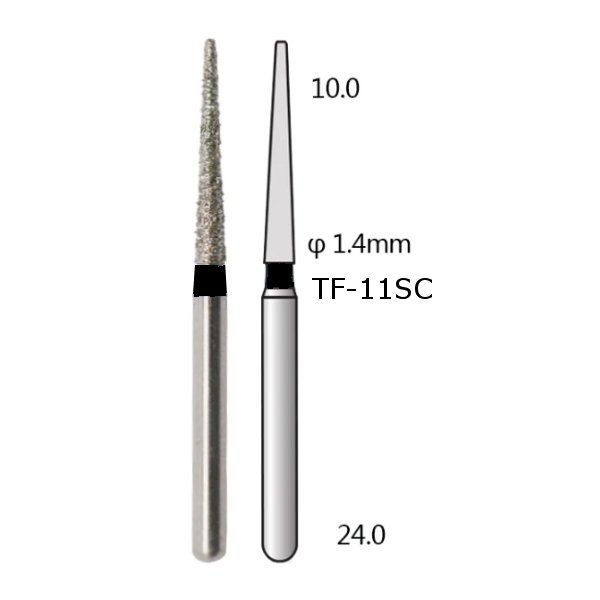 Алмазні стоматологічні бори - серія TF (конусоподібний, плоский кінчик) - 5 шт 1018-TF фото