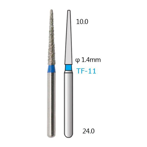 Алмазні стоматологічні бори - серія TF (конусоподібний, плоский кінчик) - 5 шт 1018-TF фото