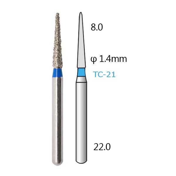 Алмазні стоматологічні бори - серія TC (конусоподібні, гострий кінчик) - 5 шт 1018-TC фото