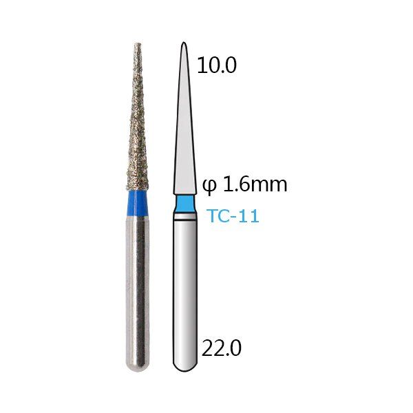Алмазні стоматологічні бори - серія TC (конусоподібні, гострий кінчик) - 5 шт 1018-TC фото