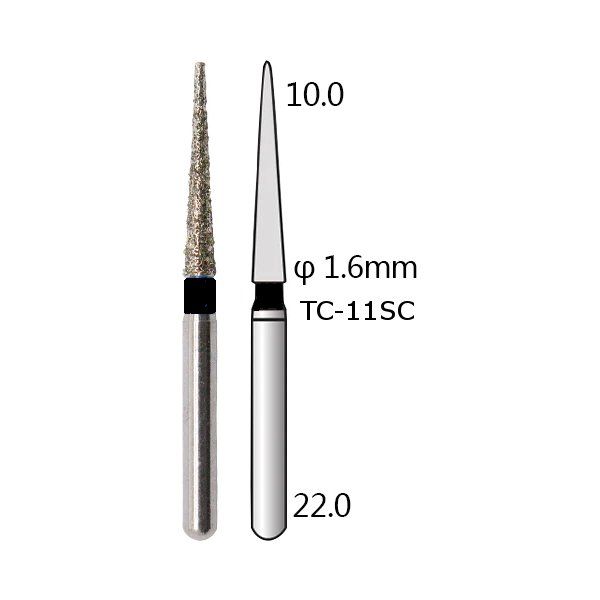 Алмазні стоматологічні бори - серія TC (конусоподібні, гострий кінчик) - 5 шт 1018-TC фото