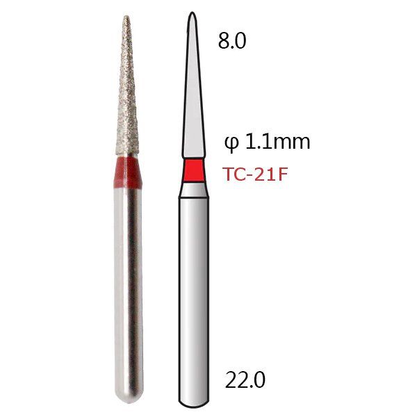 Алмазні стоматологічні бори - серія TC (конусоподібні, гострий кінчик) - 5 шт 1018-TC фото