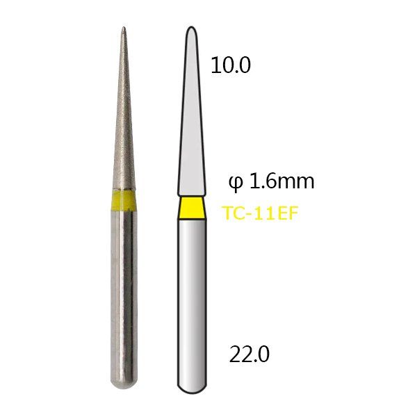 Алмазні стоматологічні бори - серія TC (конусоподібні, гострий кінчик) - 5 шт 1018-TC фото
