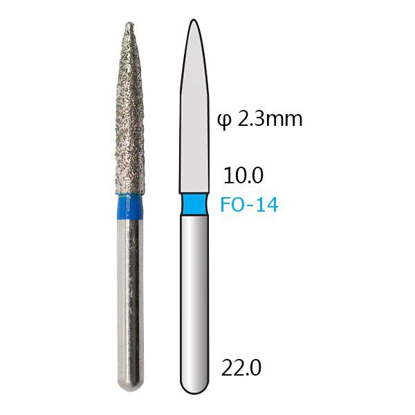 Алмазные стоматологические боры - серия FO (пламяобразные, стрельчатый кончик) - 5 шт 1018-FO фото