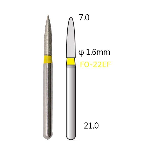 Алмазні стоматологічні бори - серія FO (полум'яподібні, стрілчастий кінчик) - 5 шт 1018-FO фото