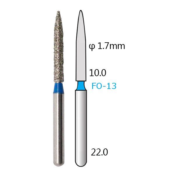Алмазні стоматологічні бори - серія FO (полум'яподібні, стрілчастий кінчик) - 5 шт 1018-FO фото