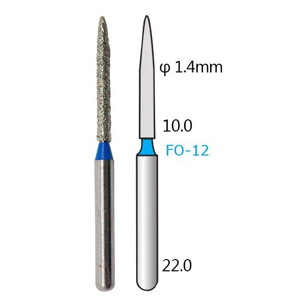 Алмазні стоматологічні бори - серія FO (полум'яподібні, стрілчастий кінчик) - 5 шт 1018-FO фото