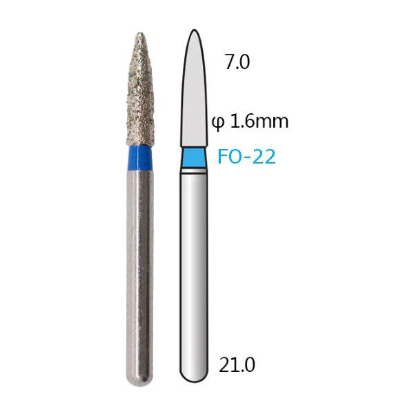 Алмазные стоматологические боры - серия FO (пламяобразные, стрельчатый кончик) - 5 шт 1018-FO фото
