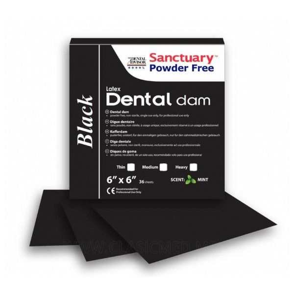 Платки для коффердама черные, мята - Sanctuary - 36 штук 80202 фото