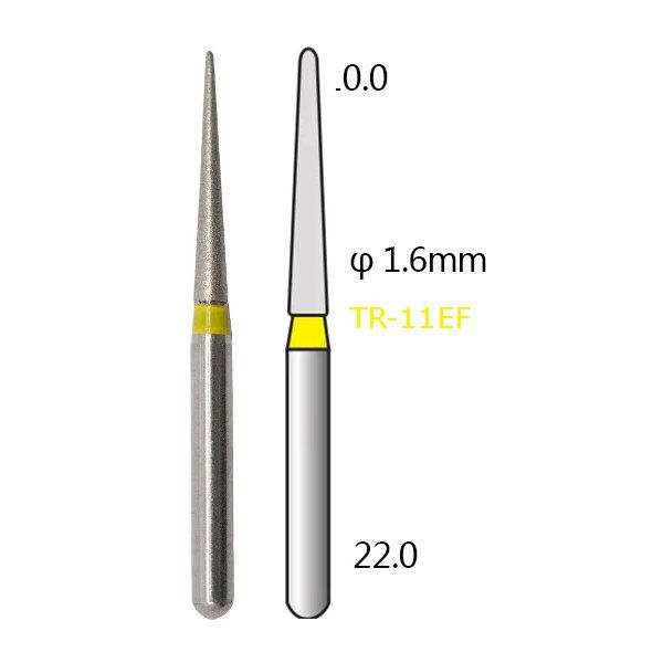 Алмазні стоматологічні бори - серія TR (конусоподібні, закруглений кінчик) - 5 шт 1018-TR фото