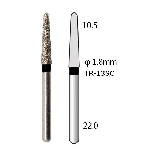 Алмазні стоматологічні бори - серія TR (конусоподібні, закруглений кінчик) - 5 шт 1018-TR фото