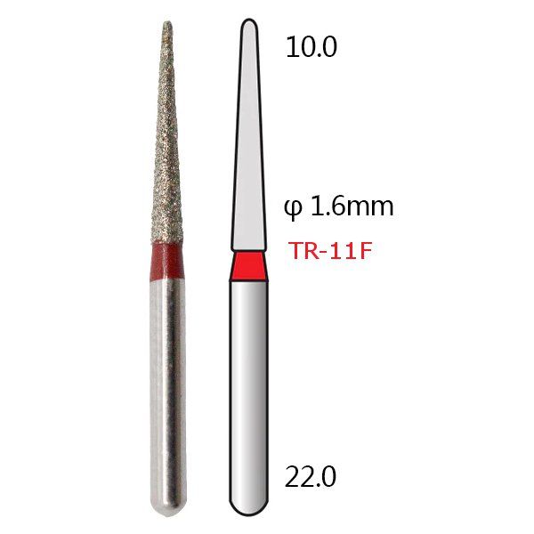 Алмазні стоматологічні бори - серія TR (конусоподібні, закруглений кінчик) - 5 шт 1018-TR фото