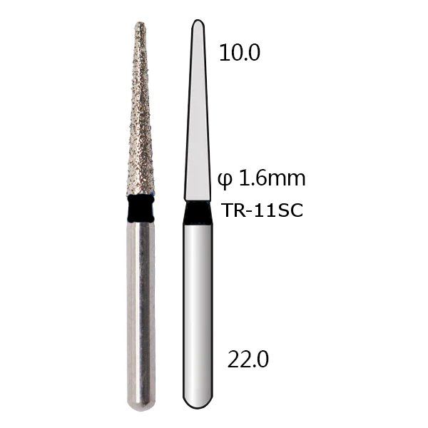 Алмазные стоматологические боры - серия TR (конусообразный, закругленный кончик) - 5 шт 1018-TR фото